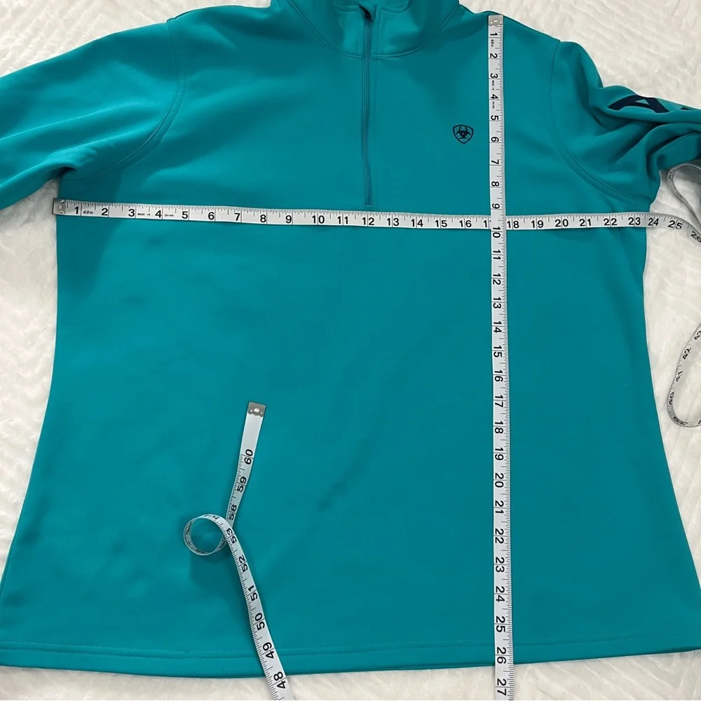 Ariat Tek Cold Series Pullover 1/4 Zip Top size xl Teal jacket sweatshirt shirt - Picture 10 of 14